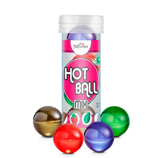 Ароматизированный лубрикант Hot Ball Mix на масляной основе (4 шарика по 3 гр.) - HotFlowers - купить с доставкой в Белгороде