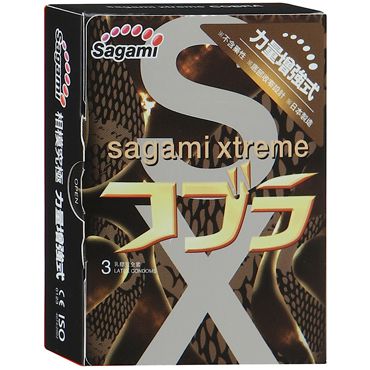 Суженные к основанию презервативы Sagami Xtreme COBRA - 3 шт. - Sagami - купить с доставкой в Белгороде