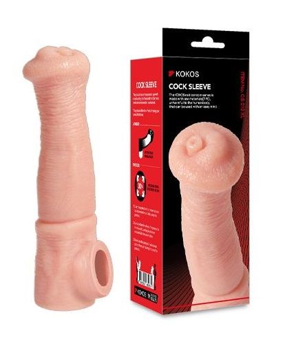 Телесная фантазийная насадка на член Cock Sleeve Size L - KOKOS - в Белгороде купить с доставкой