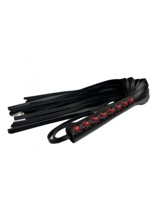 Кожаная плеть Sex Game с красным плетением на рукояти - 57 см. - БДСМ Арсенал - купить с доставкой в Белгороде