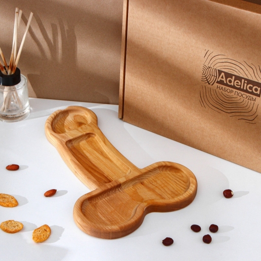 Деревянное блюдо для подачи в форме члена (32,5 х 20 х 1,7 см) - Сима-Ленд - купить с доставкой в Белгороде