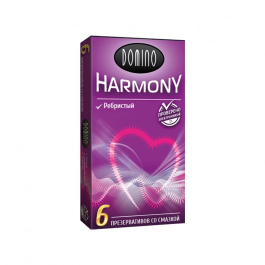 Презервативы с рёбрышками Domino Harmony - 6 шт. - Domino - купить с доставкой в Белгороде