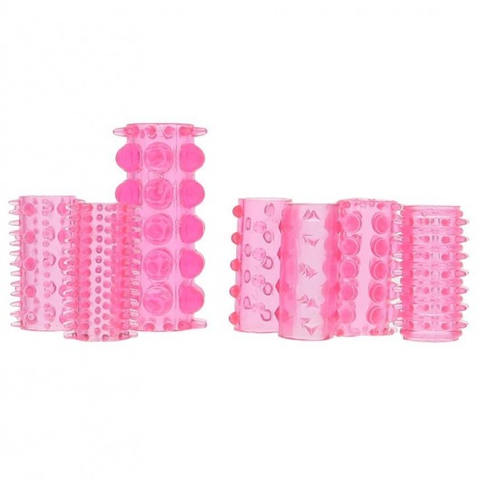 Набор из 7 розовых насадок на пенис ONE-A-DAY PENIS SLEEVES PINK - Seven Creations - в Белгороде купить с доставкой
