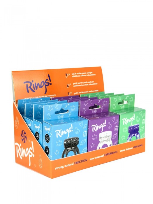 Бокс из 12 эрекционных колец Axle-pin - Lola Games - в Белгороде купить с доставкой