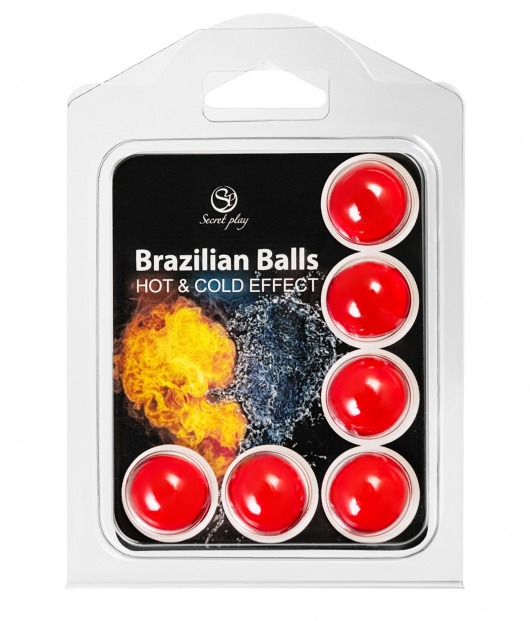 Набор из 6 шариков с массажным маслом Brazilian Balls с охлаждающим и разогревающим эффектом - Secret Play - купить с доставкой в Белгороде