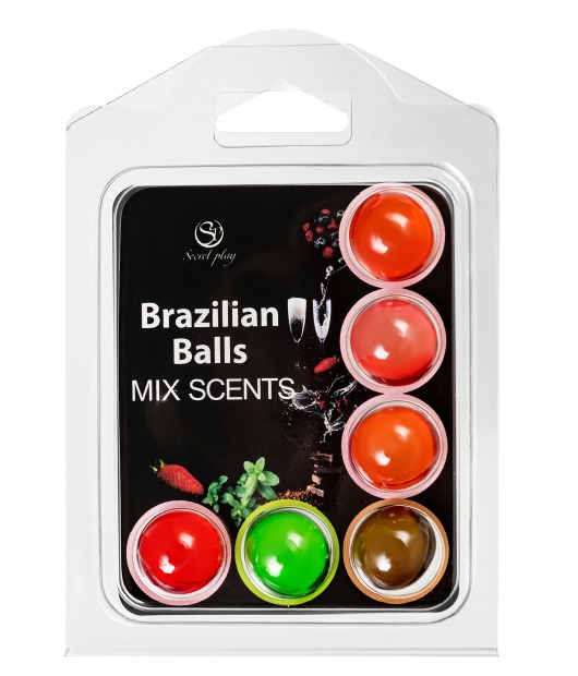 Набор из 6 шариков с ароматизированными массажными маслами Brazilian Balls - Secret Play - купить с доставкой в Белгороде