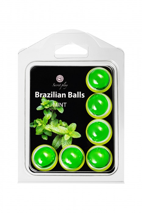 Набор из 6 шариков с массажным маслом Brazilian Balls с ароматом мяты - Secret Play - купить с доставкой в Белгороде