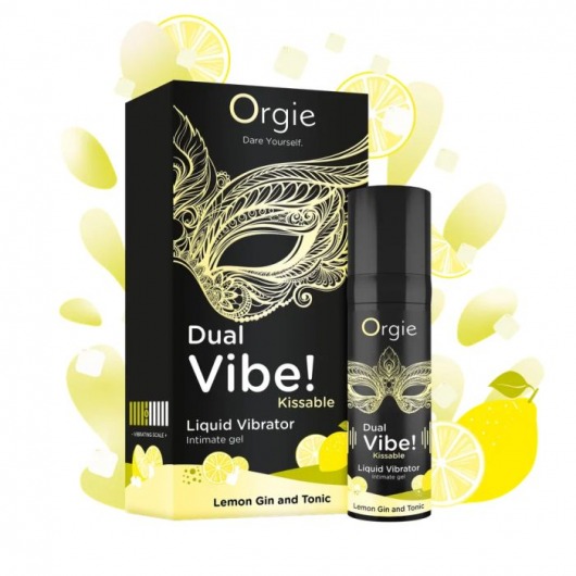 Съедобный жидкий вибратор Dual Vibe! со вкусом лимонного джина с тоником - 15 мл. - ORGIE - купить с доставкой в Белгороде