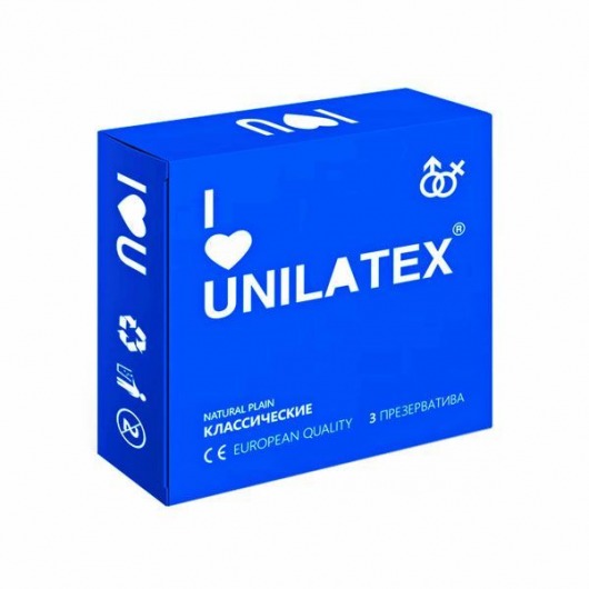 Классические презервативы Unilatex Natural Plain - 3 шт. - Unilatex - купить с доставкой в Белгороде