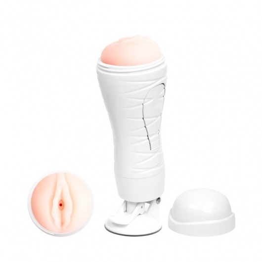 Мастурбатор-вагина Flora White с присоской и 12 режимами вибрации - Baile - в Белгороде купить с доставкой