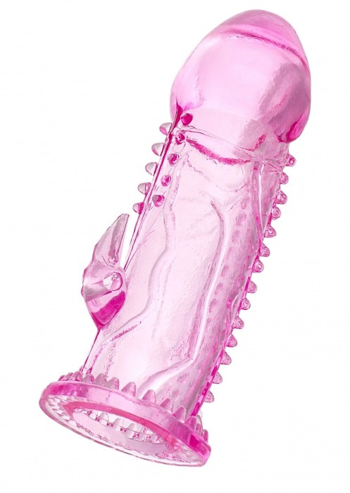 Розовая насадка на пенис с шипиками и коготком - 13,5 см. - A-toys - в Белгороде купить с доставкой
