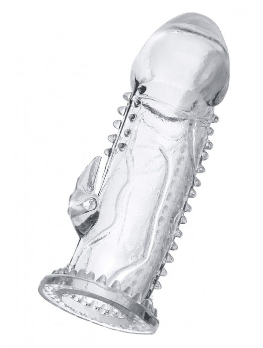 Прозрачная насадка на пенис с шипиками и коготком - 13,5 см. - A-toys - в Белгороде купить с доставкой