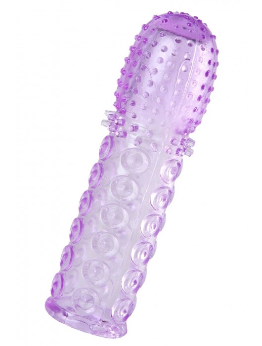 Фиолетовая рельефная насадка на пенис - 13,5 см. - A-toys - в Белгороде купить с доставкой
