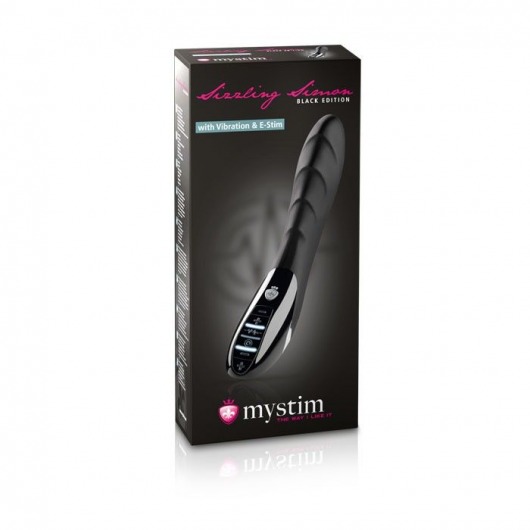 Вибратор с электростимуляцией Sizzling Simon Black Edition - 27 см. - MyStim - купить с доставкой в Белгороде