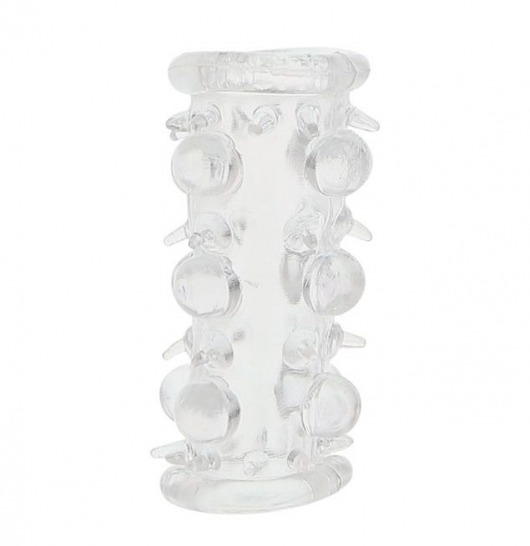Прозрачная насадка на пенис с шипами и бугорками JELLY JOY LUST CLUSTER CLEAR - Dream Toys - в Белгороде купить с доставкой