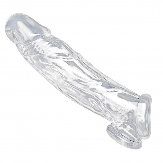 Прозрачная насадка для увеличения члена Realistic Clear Penis Enhancer and Ball Stretcher - 20,3 см. - XR Brands - в Белгороде купить с доставкой