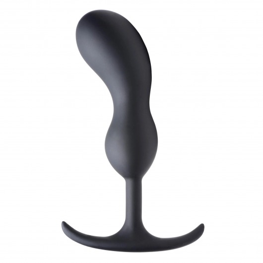 Черный массажер простаты с утяжелителями Premium Silicone Weighted Prostate Plug Large - 18,8 см. - XR Brands - в Белгороде купить с доставкой