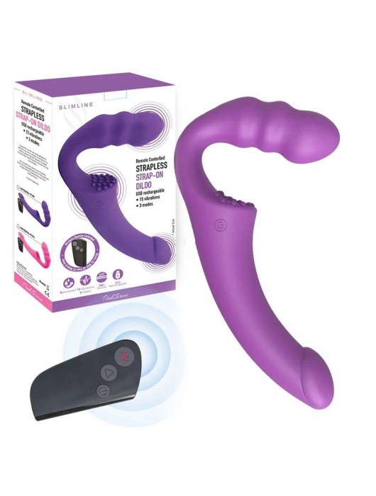 Фиолетовый безремневой страпон Straples Strap-On Dildo - Erokay - купить с доставкой в Белгороде