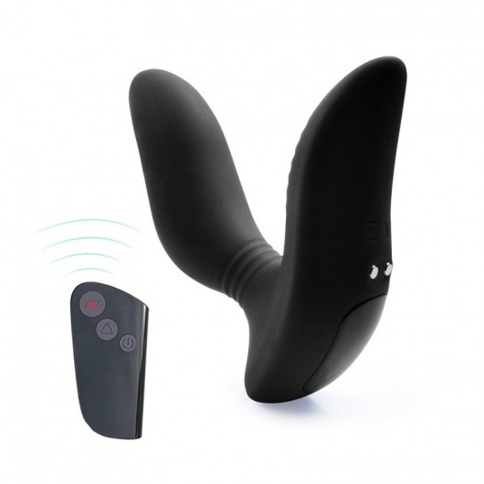 Черный вибромассажер простаты 3,5’’ Remote Control Curve P-spot Massager - 12 см. - Erokay - в Белгороде купить с доставкой