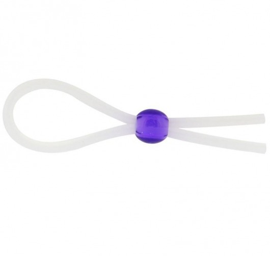 Прозрачное лассо с фиолетовой бусиной SILICONE COCK RING WITH BEAD LAVENDER - NMC - в Белгороде купить с доставкой