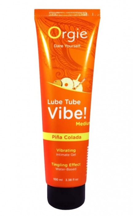 Гель с эффектом вибрации Lube Tube Vibe Medium Pina Colada - 100 мл. - ORGIE - купить с доставкой в Белгороде