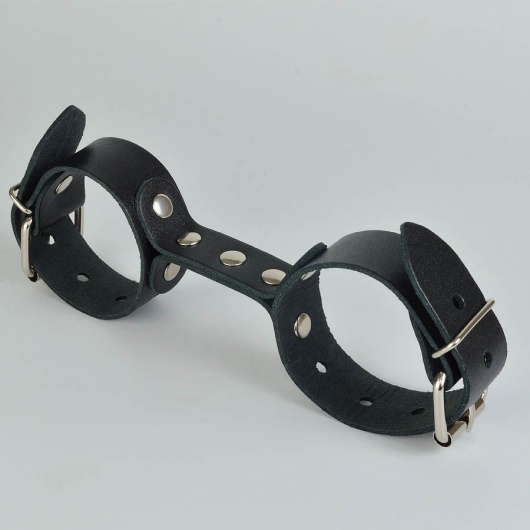 Черные кожаные наручники-фиксатор - Sitabella - купить с доставкой в Белгороде