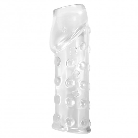 Прозрачная открытая насадка на пенис с бугорками - 19,8 см. - Baile - в Белгороде купить с доставкой