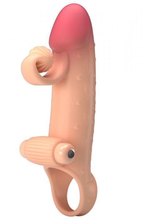 Телесная вибронасадка на пенис с подхватом мошонки - 20 см. - Baile - в Белгороде купить с доставкой