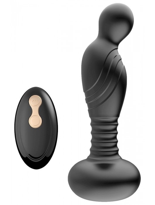 Черный массажер простаты с вибрацей и возвратно-поступательными движениями - Boys of Toys - в Белгороде купить с доставкой