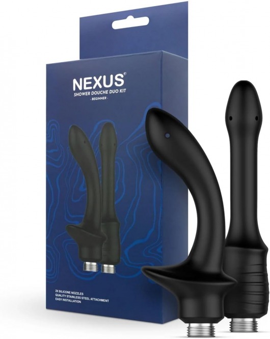 Набор из 2 насадок для анального душа Shower Douche Duo Kit Beginner - Nexus Range - купить с доставкой в Белгороде