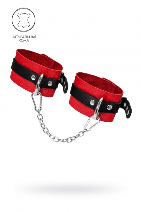 Красно-черные мягкие оковы с одним ремешком и люверсами - Pecado - купить с доставкой в Белгороде