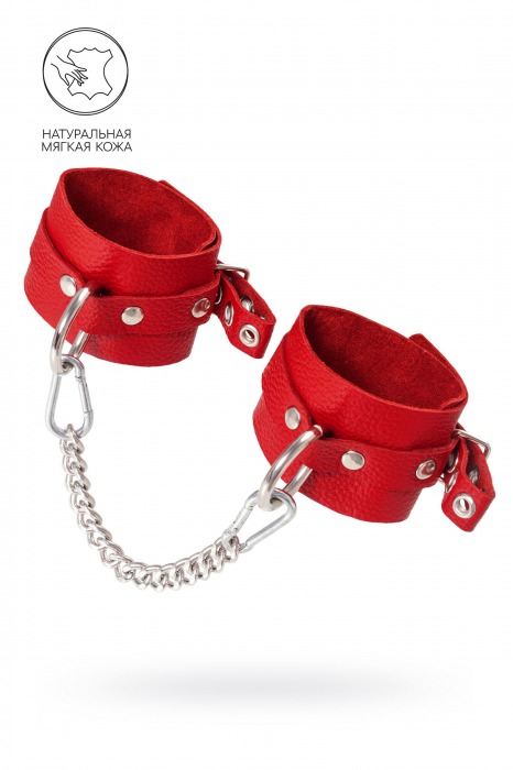 Красные мягкие кожаные оковы с люверсами - Pecado - купить с доставкой в Белгороде