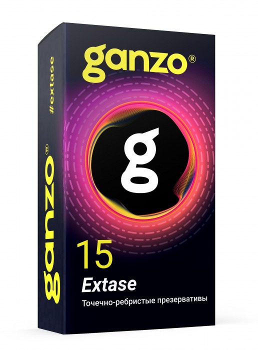 Презервативы анатомической формы с точечной и ребристой структурой Ganzo Extase - 15 шт. - Ganzo - купить с доставкой в Белгороде