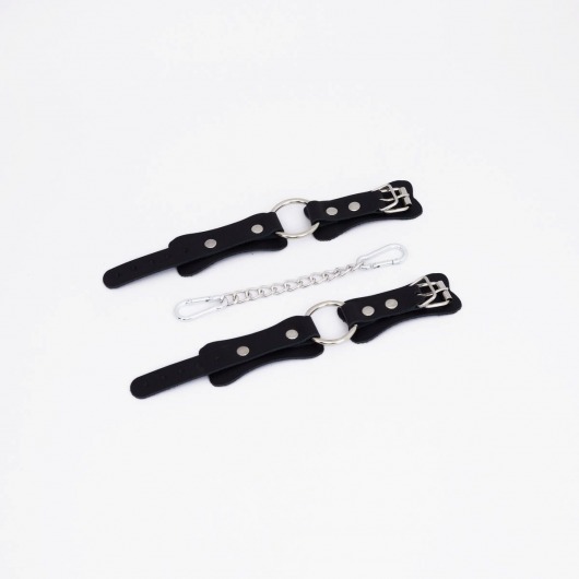 Черные кожаные наручники с кольцом - Crazy Handmade - купить с доставкой в Белгороде