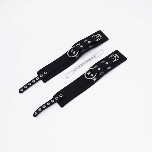 Черные кожаные оковы Sex - Crazy Handmade - купить с доставкой в Белгороде