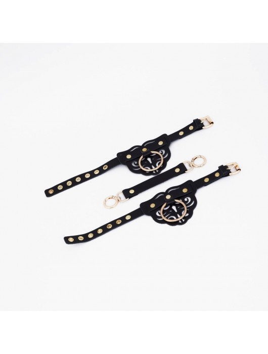 Черные оковы с золотистой фурнитурой - Crazy Handmade - купить с доставкой в Белгороде