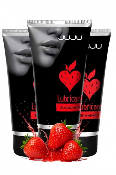 Набор из 3 съедобных лубрикантов JUJU со вкусом клубники - JuJu - купить с доставкой в Белгороде