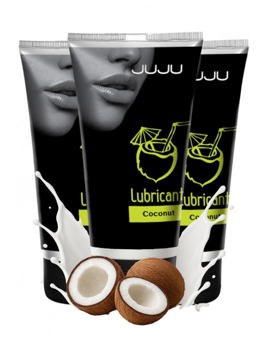 Набор из 3 съедобных лубрикантов JUJU со вкусом кокоса - JuJu - купить с доставкой в Белгороде