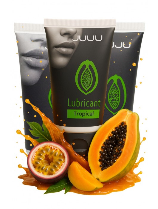Набор из 3 съедобных лубрикантов JUJU со вкусом тропических фруктов - JuJu - купить с доставкой в Белгороде