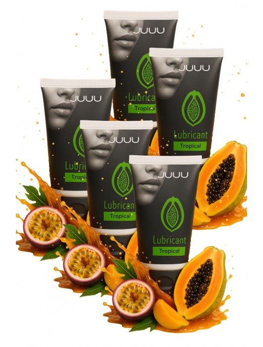 Набор из 5 съедобных лубрикантов JUJU со вкусом тропических фруктов - JuJu - купить с доставкой в Белгороде