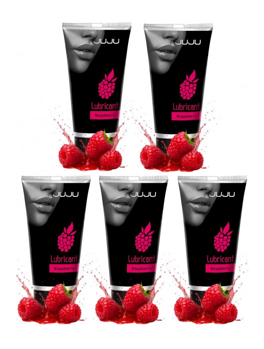 Набор из 5 съедобных лубрикантов JUJU со вкусом малины - JuJu - купить с доставкой в Белгороде