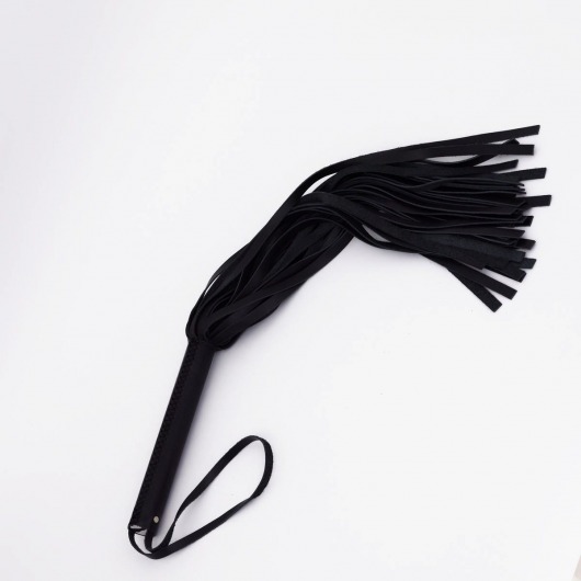Черный кожаный флоггер - 45 см. - Crazy Handmade - купить с доставкой в Белгороде