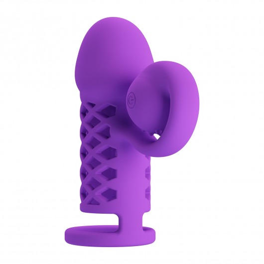 Фиолетовая вибронасадка с клиторальным отростком Harden - Baile - в Белгороде купить с доставкой