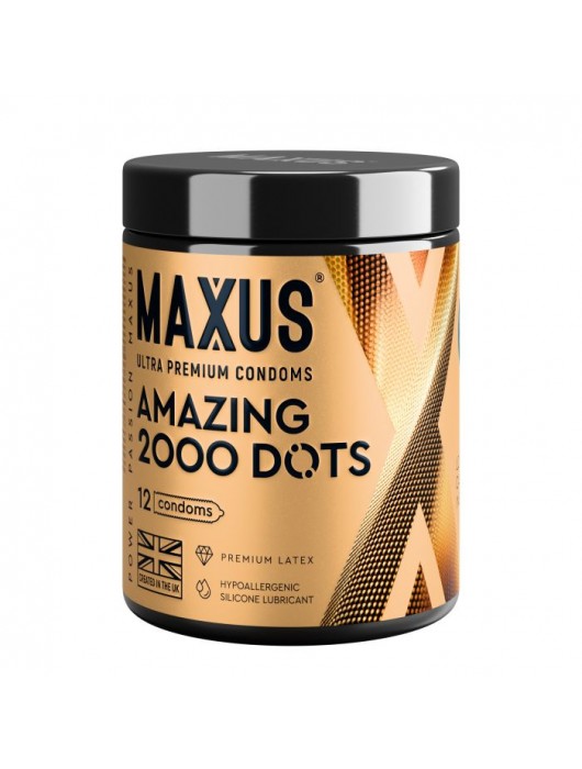 Точечные презервативы MAXUS 2000 Amazing Dots с железным кейсом - 12 шт. - Maxus - купить с доставкой в Белгороде