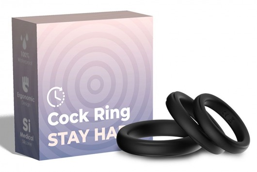 Набор из 3 черных эрекционных колец Stay Hard - Boys of Toys - в Белгороде купить с доставкой