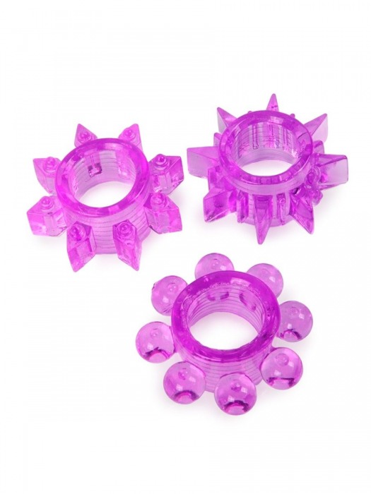 Набор из 3 лиловых эрекционных колец различной формы - Erowoman-Eroman - в Белгороде купить с доставкой