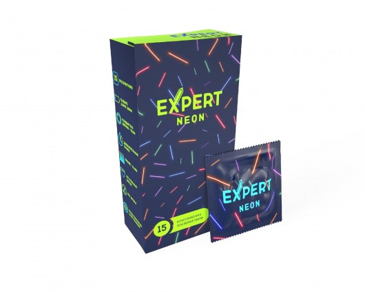 Светящиеся в темноте презервативы Expert Neon - 15 шт. - Expert - купить с доставкой в Белгороде