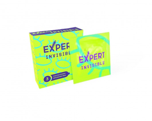 Ультратонкие презервативы Expert Invisible - 3 шт. - Expert - купить с доставкой в Белгороде