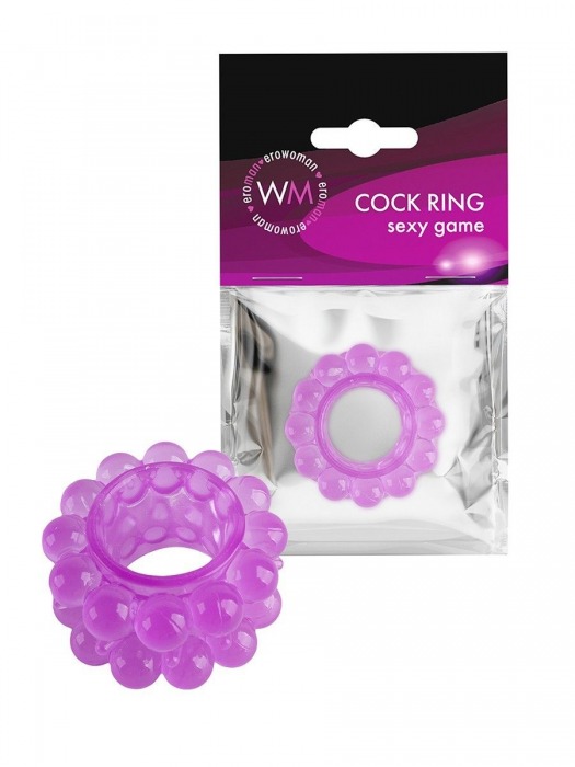 Лиловое эрекционное кольцо с 2 рядами стимулирующих шариков - Erowoman-Eroman - в Белгороде купить с доставкой
