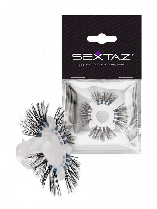 Эластичное эрекционное кольцо с черными «ресничками» - Sextaz - в Белгороде купить с доставкой